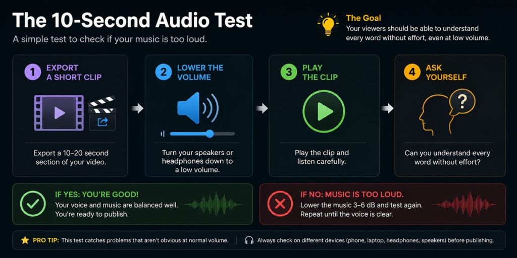 10 second audio test infographic